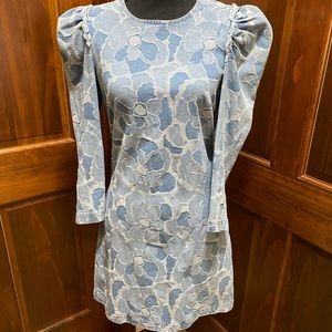 NWT Kate Spade Denim Abstract Peony Dress, size 4